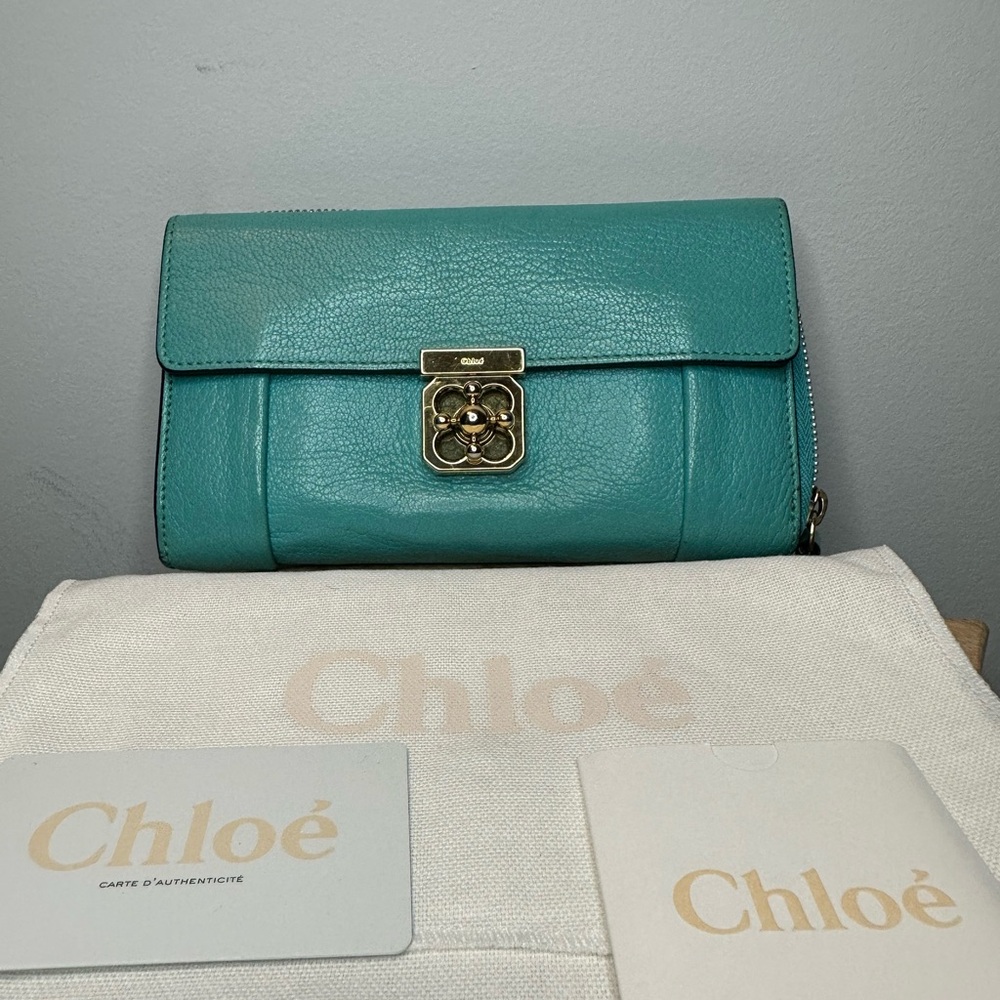 Rare  Chloé Teal Leather Wallet
